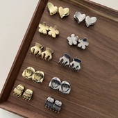 2 buc./lot Mini agrafe de păr metal cu fața zâmbitoare Noua tendință coreeană gheare de păr mici pentru fete agrafe de păr simple dragoste pentru coadă de cal