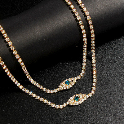 Nauja Blue Evil Eye Kalnų krištolinio akmens teniso apyrankė moterims Bling krištolo grandinėlė, 2022 m. paplūdimio sandalai kojų papuošalai