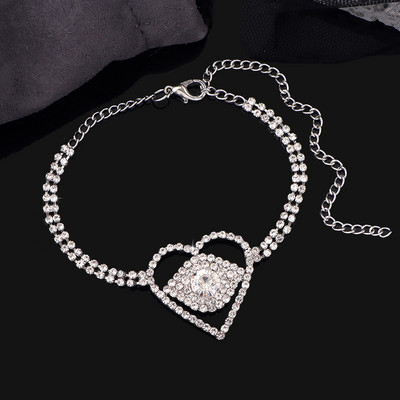 Nauja Blue Evil Eye Kalnų krištolinio akmens teniso apyrankė moterims Bling krištolo grandinėlė, 2022 m. paplūdimio sandalai kojų papuošalai