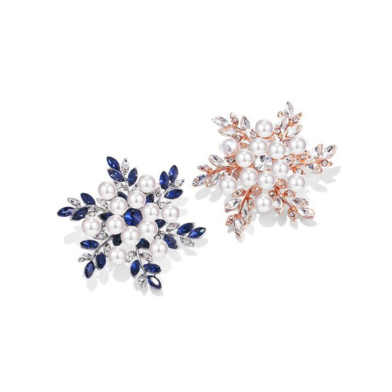 Broševi s bisernim pahuljama od vještačkih dijamanata za žene i muškarce 2-bojni zimski cvjetni broš igle Pokloni