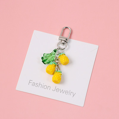Drăguț banană ananas căpșuni fructe 3D cristal breloc pentru vară breloc inel geanta fermecător suspendat AirPods accesorii D614