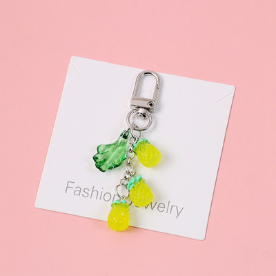 Drăguț banană ananas căpșuni fructe 3D cristal breloc pentru vară breloc inel geanta fermecător suspendat AirPods accesorii D614