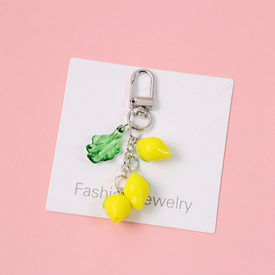 Drăguț banană ananas căpșuni fructe 3D cristal breloc pentru vară breloc inel geanta fermecător suspendat AirPods accesorii D614