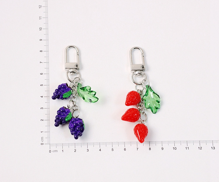 Drăguț banană ananas căpșuni fructe 3D cristal breloc pentru vară breloc inel geanta fermecător suspendat AirPods accesorii D614