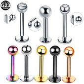 10 τμχ/παρτίδα Κρύσταλλο Τιτανίου Gem Labret Stud Lip Monore Δαχτυλίδια τρυπήματα Χόνδρος αυτιού Tragus Helix Σκουλαρίκια Barbell Κοσμήματα