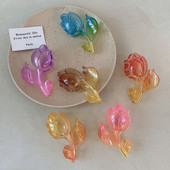 Moda coreeană Gradient Culoare Rășină Lalele Grab Agrafă Fată Dulci Transparente Floare Gheare Păr Accesorii Pentru Femei
