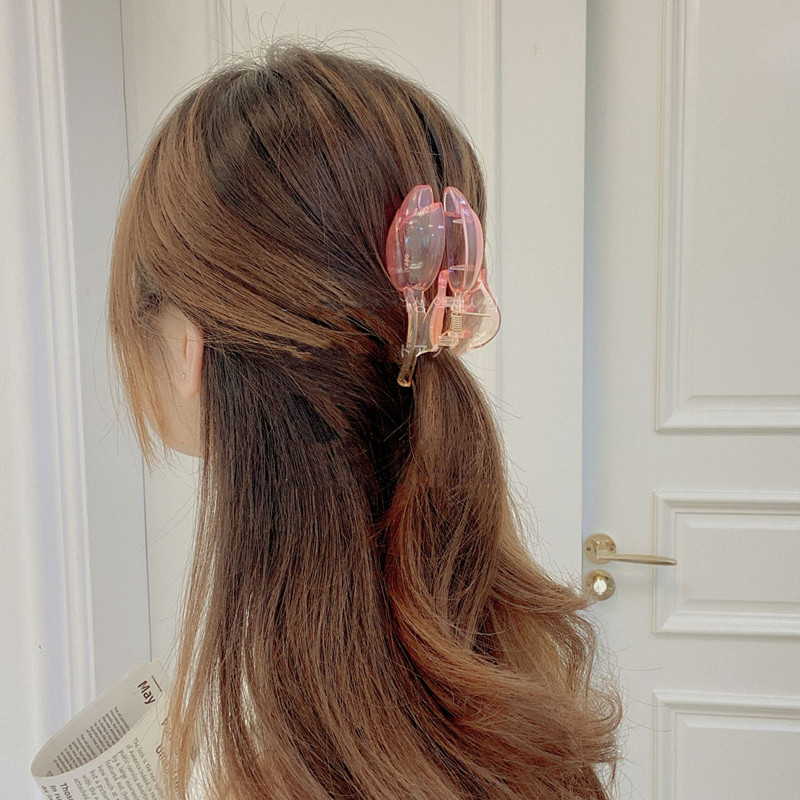 Moda coreeană Gradient Culoare Rășină Lalele Grab Agrafă Fată Dulci Transparente Floare Gheare Păr Accesorii Pentru Femei
