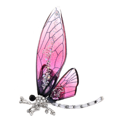 Broșă cu libelulă din zircon, cu aripă de culoare transparentă email, pentru îmbrăcăminte de banchet pentru femei, accesorii, accesorii, ornament pentru corsaj, cadou