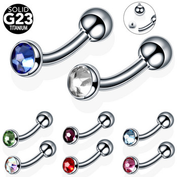 10 бр./лот Титаниев пиърсинг за извити вежди Crystal Gem Daith Earrings Пиърсинг Секси вагина Генитален пиърсинг Бижута за тяло лот 14G