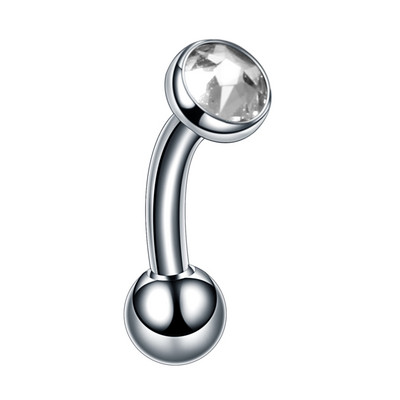 10db/tétel Titán szemöldök ívelt piercing kristály drágakő Daith fülbevaló piercing szexi vagina genitális piercing testékszer tétel 14G