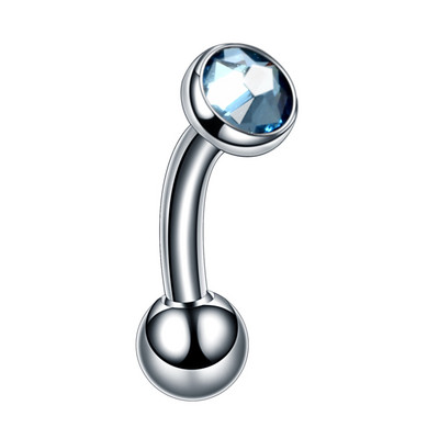 10db/tétel Titán szemöldök ívelt piercing kristály drágakő Daith fülbevaló piercing szexi vagina genitális piercing testékszer tétel 14G