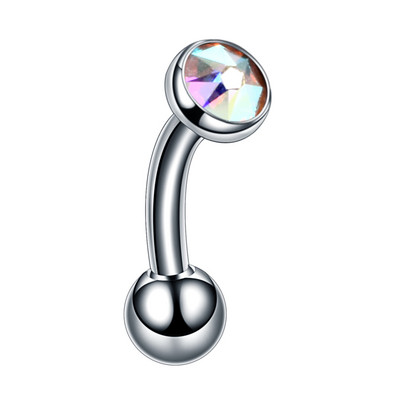 10db/tétel Titán szemöldök ívelt piercing kristály drágakő Daith fülbevaló piercing szexi vagina genitális piercing testékszer tétel 14G