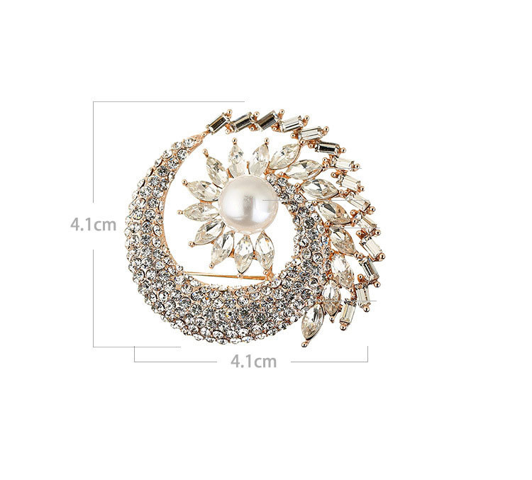Xingyunday Fashion elegáns sötétkék/fehér kristály virágos bross nőknek Laday finom mikro burkolt cirkon ékszerek