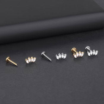 1 τεμ. κρυστάλλου τιτανίου λουλούδι Ear Tragus Piercing 16G Καρφί διάτρησης χόνδρου Helix Jewelry Conch Rook Lobe Σκουλαρίκια Labret Stud