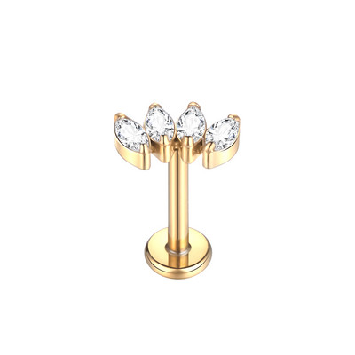 1PC Cristal de titan floare Piercing tragus ureche 16G Piercing cartilaj Stud Helix Bijuterii Conch Rook Lobe Cercei Labret Stud