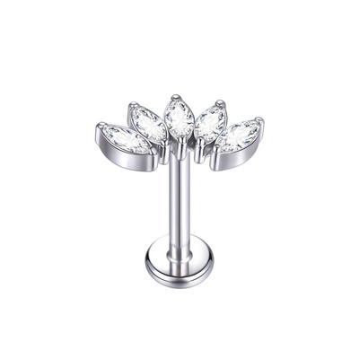1PC Cristal de titan floare Piercing tragus ureche 16G Piercing cartilaj Stud Helix Bijuterii Conch Rook Lobe Cercei Labret Stud