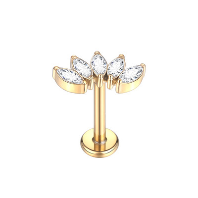 1PC Cristal de titan floare Piercing tragus ureche 16G Piercing cartilaj Stud Helix Bijuterii Conch Rook Lobe Cercei Labret Stud