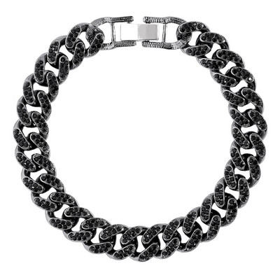 13mm strass negru cubanez cu lanț de gleznă brățară pentru femei bărbați hip hop gheață cubanez sandale desculțe bijuterii