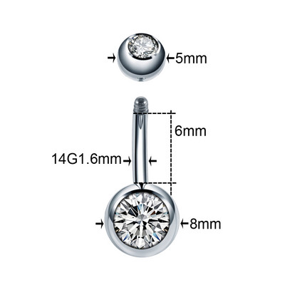 10 buc/lot titan 14G Bare pentru buric Piercing CZ Inele pentru buric Ombligo Nombril Piercing Inele pentru buric Helix Bijuterii sexy pentru femei