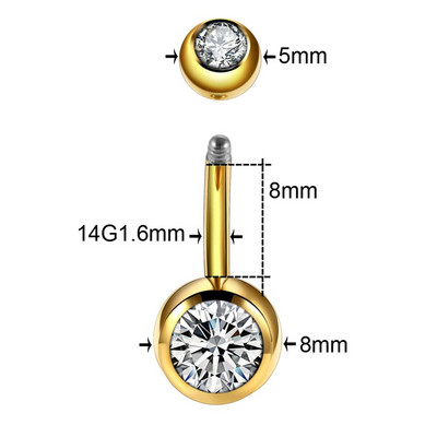 10 buc/lot titan 14G Bare pentru buric Piercing CZ Inele pentru buric Ombligo Nombril Piercing Inele pentru buric Helix Bijuterii sexy pentru femei