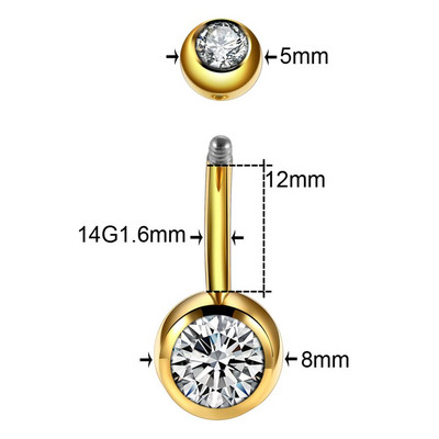 10 buc/lot titan 14G Bare pentru buric Piercing CZ Inele pentru buric Ombligo Nombril Piercing Inele pentru buric Helix Bijuterii sexy pentru femei