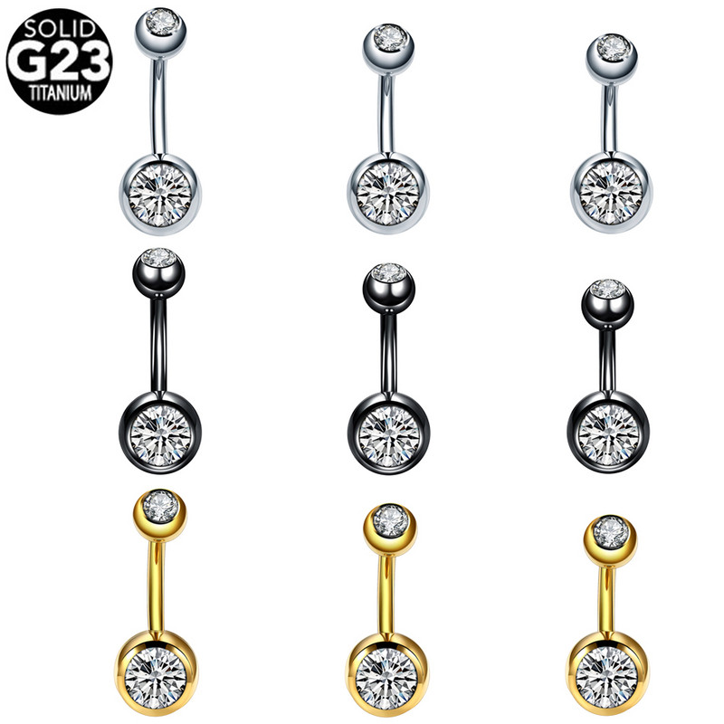 10 buc/lot titan 14G Bare pentru buric Piercing CZ Inele pentru buric Ombligo Nombril Piercing Inele pentru buric Helix Bijuterii sexy pentru femei
