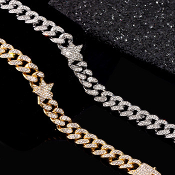 Fashion Iced Out Paved Rhinestone Star Cuban Glezens Гривна за жени Хип-хоп Bling Crystal Link Chain Anklet Крак Бижута за крака