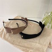 Moda 2021, negru, cu fundă nouă, accesorii pentru cap pentru femei, bentiță pentru fete, benzi de păr cu fundă vintage, bentita lată pentru accesorii de păr