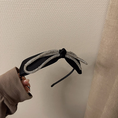 Moda 2021, negru, cu fundă nouă, accesorii pentru cap pentru femei, bentiță pentru fete, benzi de păr cu fundă vintage, bentita lată pentru accesorii de păr