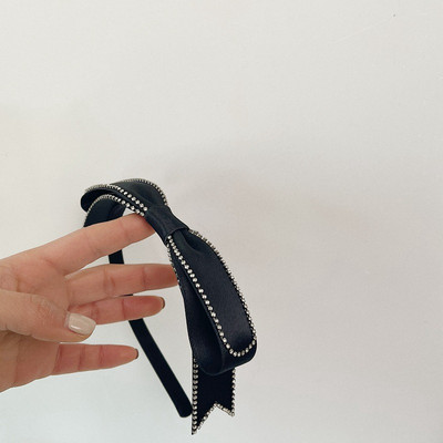 Moda 2021, negru, cu fundă nouă, accesorii pentru cap pentru femei, bentiță pentru fete, benzi de păr cu fundă vintage, bentita lată pentru accesorii de păr