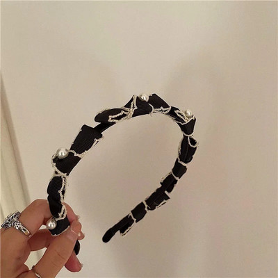 Moda 2021, negru, cu fundă nouă, accesorii pentru cap pentru femei, bentiță pentru fete, benzi de păr cu fundă vintage, bentita lată pentru accesorii de păr