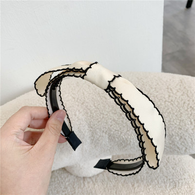 Moda 2021, negru, cu fundă nouă, accesorii pentru cap pentru femei, bentiță pentru fete, benzi de păr cu fundă vintage, bentita lată pentru accesorii de păr