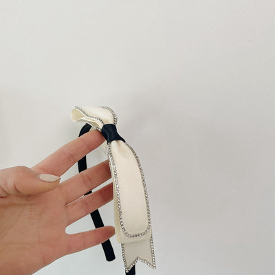 Moda 2021, negru, cu fundă nouă, accesorii pentru cap pentru femei, bentiță pentru fete, benzi de păr cu fundă vintage, bentita lată pentru accesorii de păr