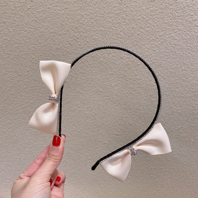 Moda 2021, negru, cu fundă nouă, accesorii pentru cap pentru femei, bentiță pentru fete, benzi de păr cu fundă vintage, bentita lată pentru accesorii de păr