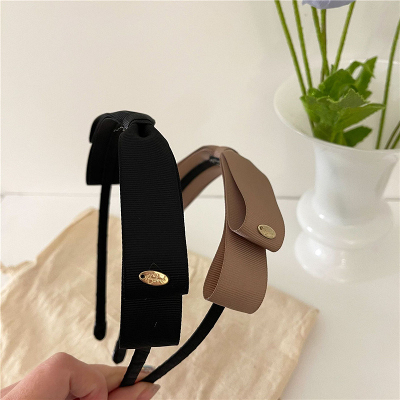 Moda 2021, negru, cu fundă nouă, accesorii pentru cap pentru femei, bentiță pentru fete, benzi de păr cu fundă vintage, bentita lată pentru accesorii de păr