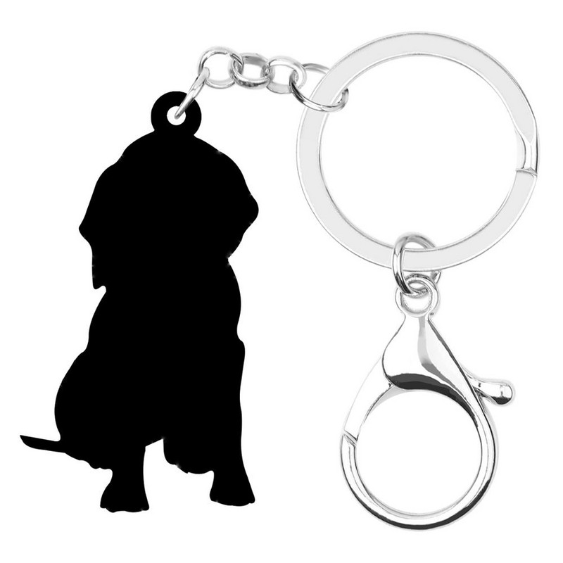 Bonsny Acrilic Minunat Beagles Câine Breloc Breloc Breloc Animal Dulce Lanț Cheie Bijuterii Pentru Femei Copii Prieteni Moda Cadou de Ziua Nașterii