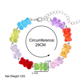 2022 Модерни нови сладки цветни глезени с лепкаво мече за жени Момичета Прозрачна смола Гривни за глезен с мече на краката Бижута за крака
