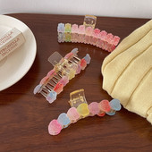 Gradient de vară 2022, de culoarea bomboanelor, ursuleț, inimă, agrafă de păr pentru fetiță, inimă, gheare de păr, moda coreeană, accesorii de păr pentru femei