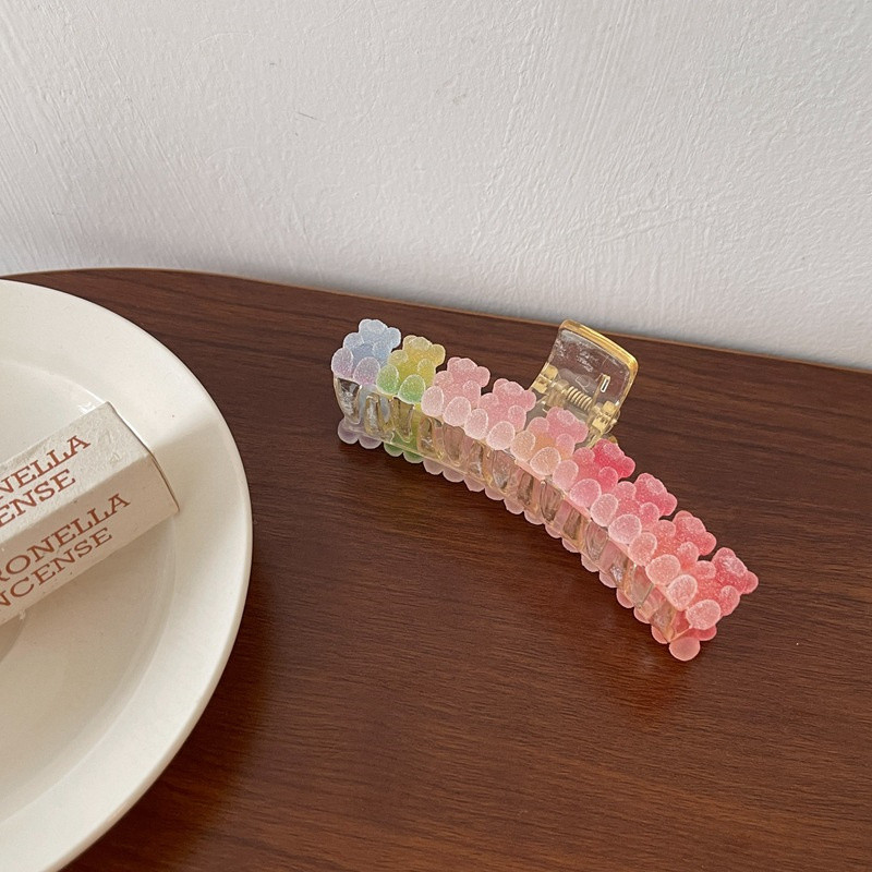 Gradient de vară 2022, de culoarea bomboanelor, ursuleț, inimă, agrafă de păr pentru fetiță, inimă, gheare de păr, moda coreeană, accesorii de păr pentru femei