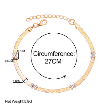 Модерни нови блестящи кристали Пеперуда Змия Верига Гривна за глезени Гривна за жени Злато Сребърен цвят Метална гривна за глезена Плажни бижута за крака