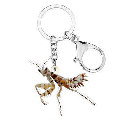 Bonsny Statement Acrilic Noutate Mantis Diavolul Cal Brelocuri Brelocuri Inel Bijuterii Insecte Pentru Femei Fete Geanta Brelocuri pentru masina Cadou