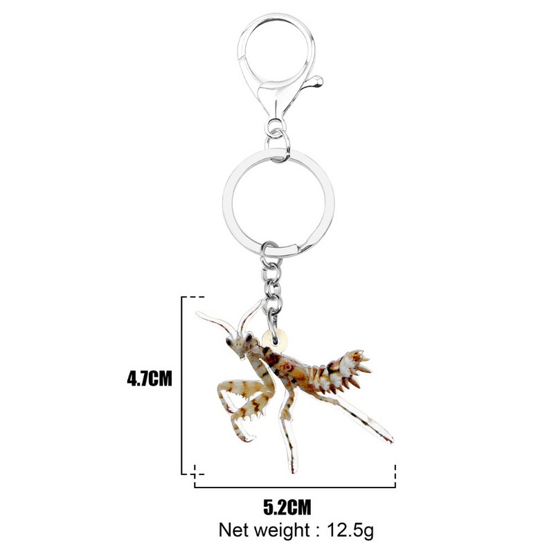 Bonsny Statement Acrilic Noutate Mantis Diavolul Cal Brelocuri Brelocuri Inel Bijuterii Insecte Pentru Femei Fete Geanta Brelocuri pentru masina Cadou