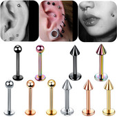 10 buc/lot titan 16G piercing pentru cartilajul tragus la ureche, inele pentru buze, cercei cu bile, Helix Oreja, piercing, bijuterii sexy