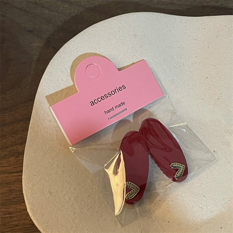 Anul Nou Red Girl Cute Love Gheare pentru Păr Mini Clip Lateral Acrilic Agraf Oval Agrafă Accesorii Păr Femei
