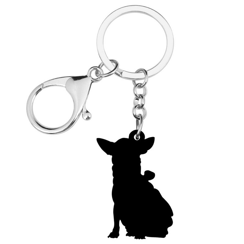 Bonsny Acrilic Dulce Chihuahua Câine Breloc Breloc Drăguț Animal Animal de companie Breloc Bijuterii pentru Femei Copii Adolescenți Breloc cadou noutate