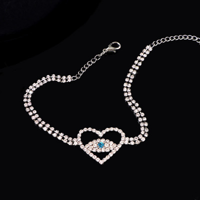 Bling Rhinestone Evil Eyes medál bokalánc karkötő nőknek Strand mezítlábas kristály tenisz lánc bokalánc divat láb ékszerek