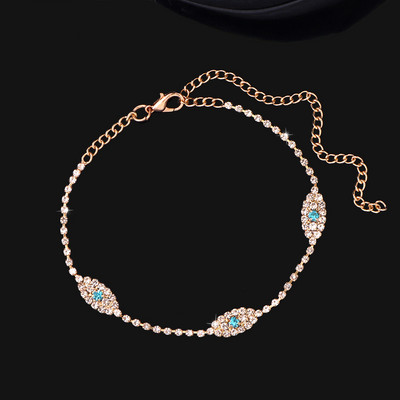 Bling Rhinestone Evil Eyes medál bokalánc karkötő nőknek Strand mezítlábas kristály tenisz lánc bokalánc divat láb ékszerek