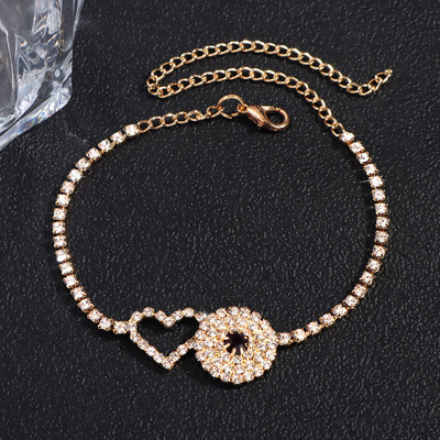 Bling Rhinestone Evil Eyes medál bokalánc karkötő nőknek Strand mezítlábas kristály tenisz lánc bokalánc divat láb ékszerek