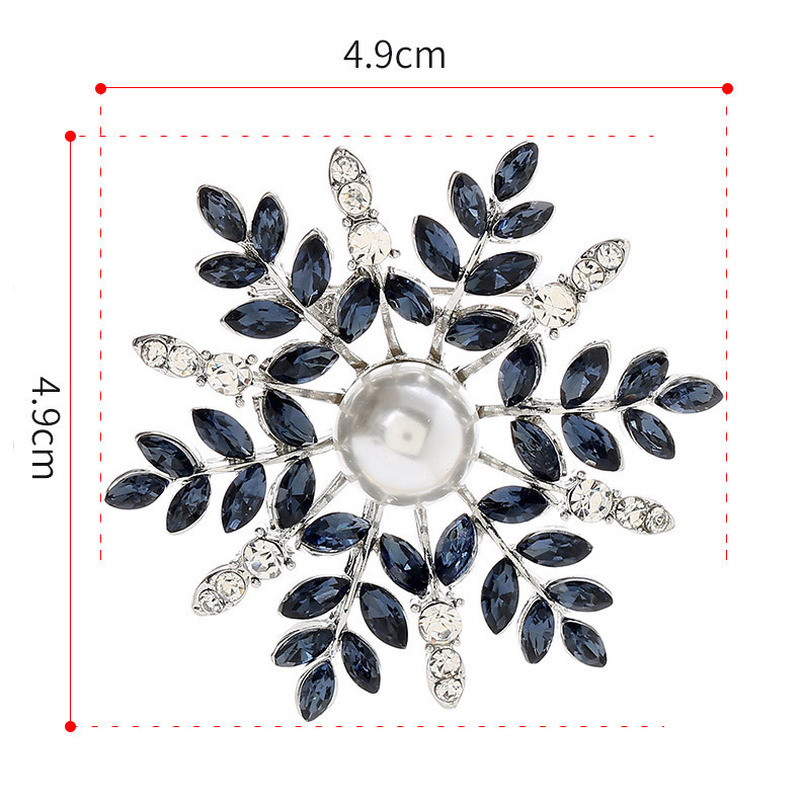 Broșă nouă damă doamnelor fulg de nea perle stras cristal nunta broșă ace bijuterii cadou de Crăciun