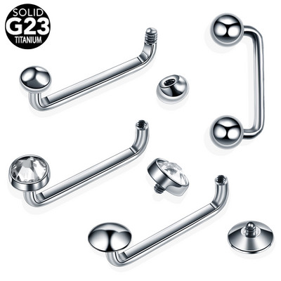 10db/tétel G23 titán felületű súlyzó csavaros labdával Micro dermális horgony piercing porc fülbevaló Tragus testékszer